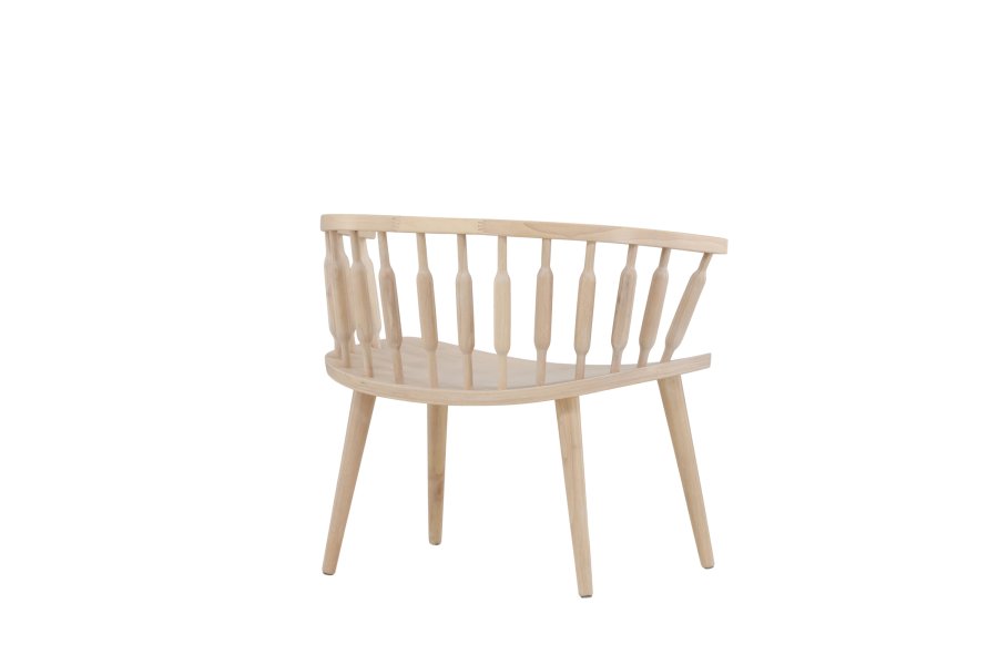 VIND COLLECTION Tjärnö lenestol, m. armlen - hvitkalket gummitre