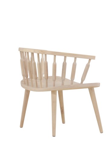 VIND COLLECTION Tjärnö lenestol, m. armlen - hvitkalket gummitre