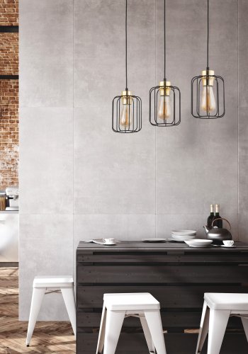 TK Galaxy loftlampe, m. 3 skjermer - kobber og svart metall