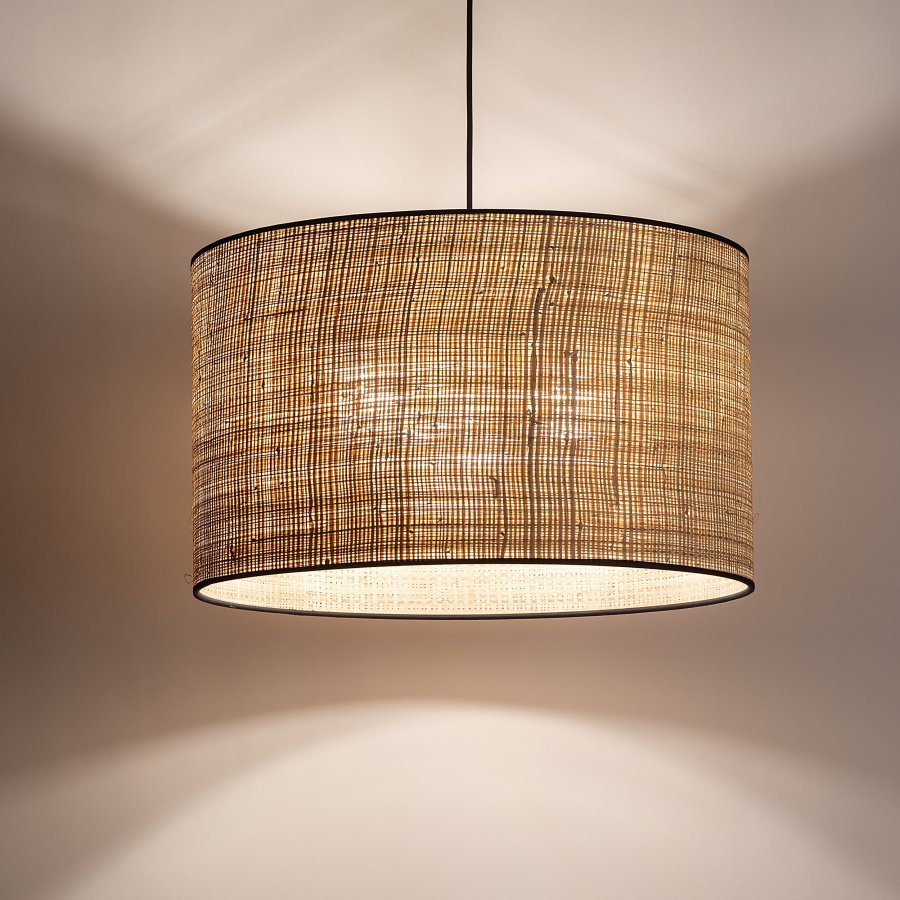 TK Liberia loftlampe 500 - natur flet og sort metal