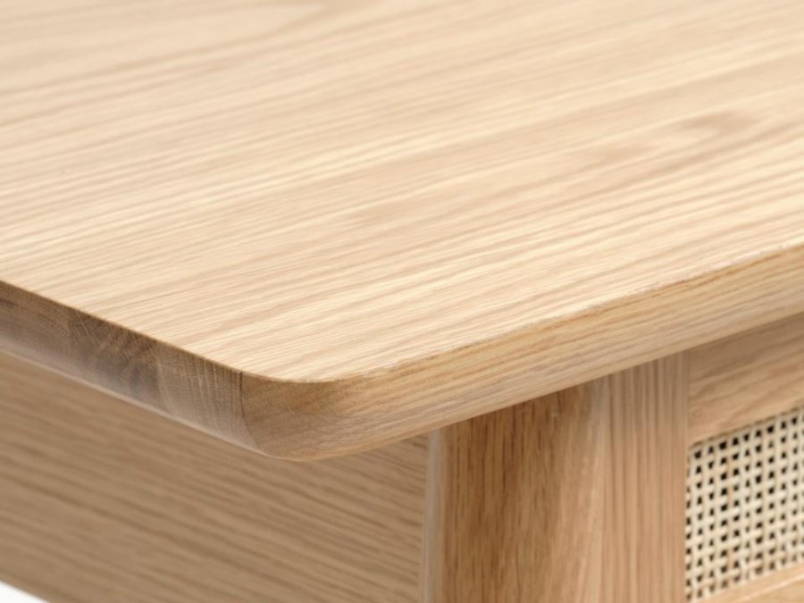 Barrali konsollbord, m. 1 hylle og 1 skuff - naturlig rotting, eikefiner og eik (110x40)