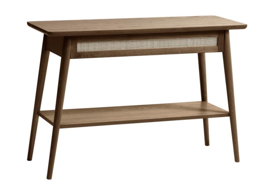 Barrali konsollbord, m. 1 hylle og 1 skuff - rotting og rkt eikefiner/eik (110x40)