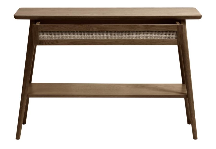 Barrali konsollbord, m. 1 hylle og 1 skuff - rotting og rkt eikefiner/eik (110x40)