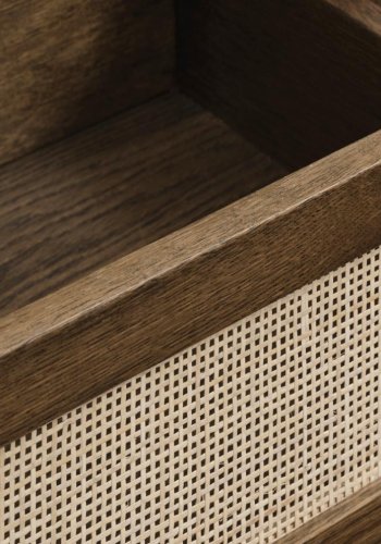 Barrali konsollbord, m. 1 hylle og 1 skuff - rotting og rkt eikefiner/eik (110x40)