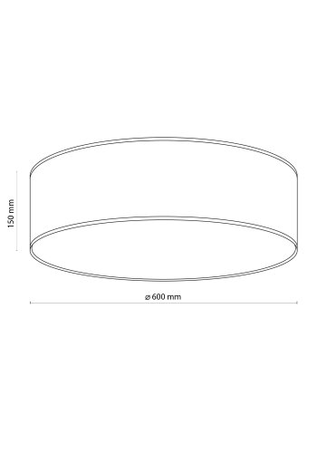 TK Liberia loftlampe 600 - natur flet og hvid metal