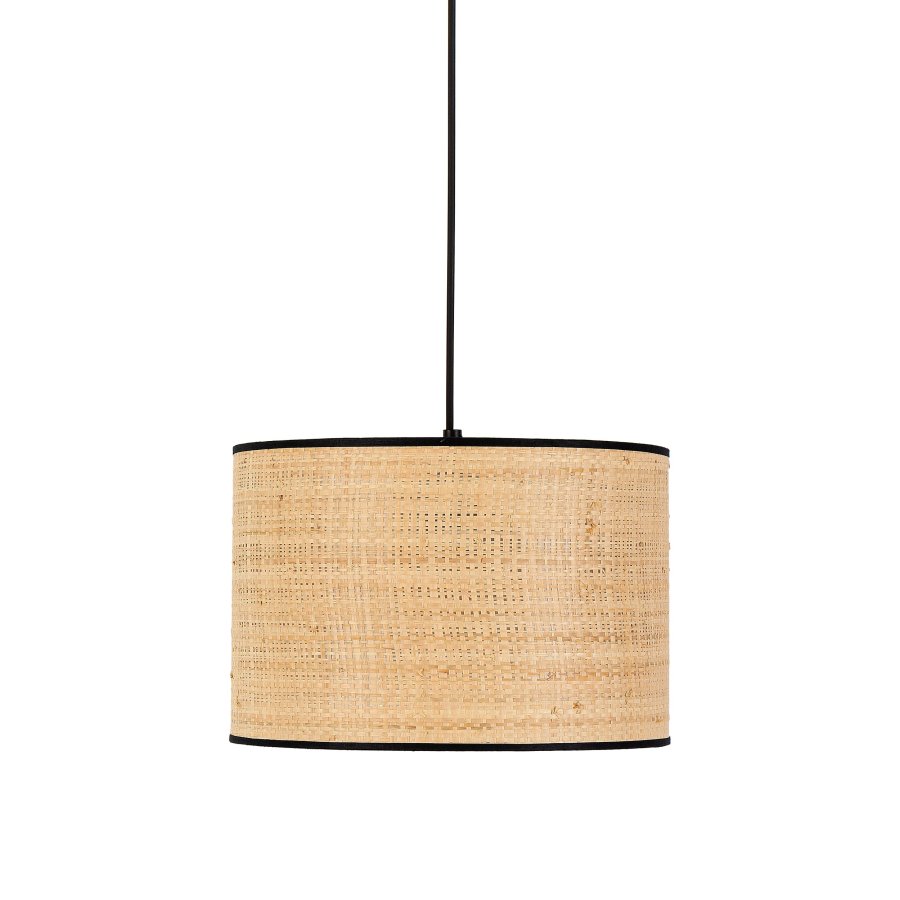 TK Liberia loftlampe 300 - natur flet og sort metal