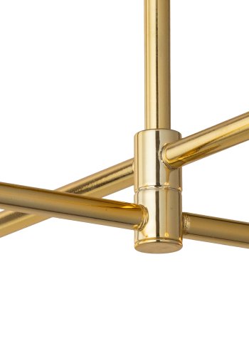 TK Sarius taklampe, hy, m. 4 skjermer - hvitt glass og gullmetall