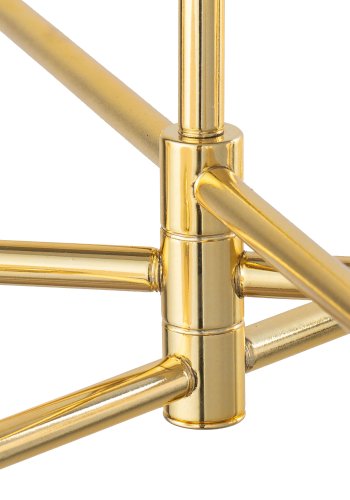 TK Sarius loftlampe, m. 6 skjermer - hvitt glass og gullmetall