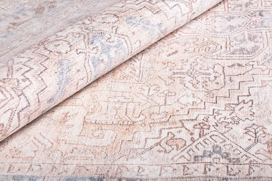 TEPPI Dorian Hall gulvtppe, m. mnster, rektangulr - multifarvet polyester (75x230)