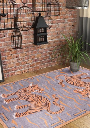 TEPPI Opus Hall gulvtppe, m. mnster, rektangulr - multifarvet polyester (75x150)