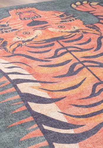 TEPPI Opus gulvtppe, m. mnster, rektangulr - multifarvet polyester (140x190)