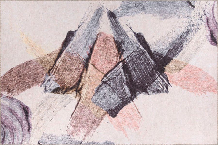 TEPPI Funk gulvtppe, m. mnster, rektangulr - multifarvet polyester (230x330)