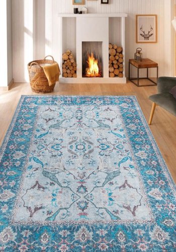 TEPPI Dorian Hall gulvtppe, m. mnster, rektangulr - multifarvet polyester (75x230)