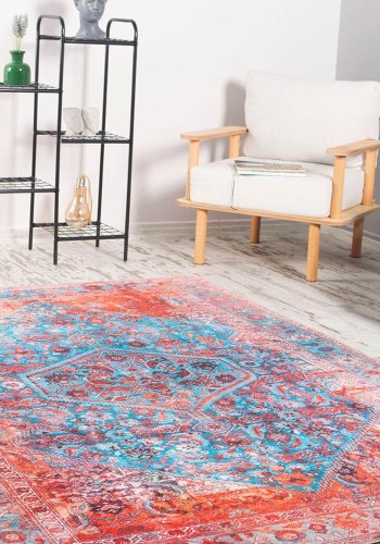 TEPPI Fusion gulvtppe, m. mnster, rektangulr - multifarvet polyester (210x310)