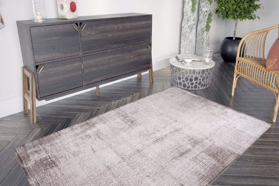 TEPPI Dorian gulvtppe, m. mnster, rektangulr - multifarvet polyester (150x230)