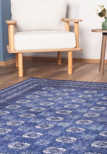 TEPPI Blues gulvtppe, m. mnster, rektangulr - multifarvet polyester (230x330)