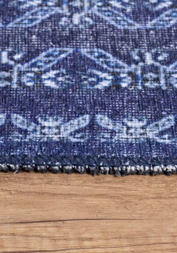 TEPPI Blues gulvtppe, m. mnster, rektangulr - multifarvet polyester (230x330)