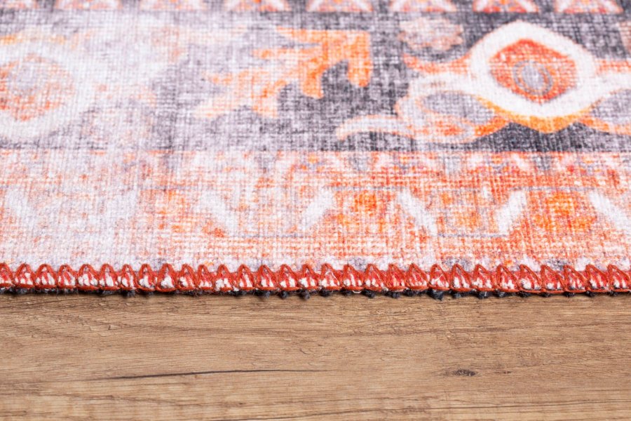 TEPPI Blues gulvtppe, m. mnster, rektangulr - multifarvet polyester (140x190)