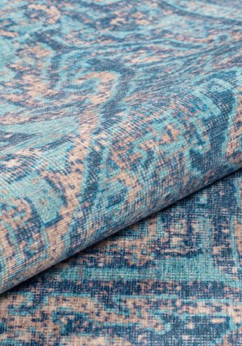 TEPPI Blues gulvtppe, m. mnster, rektangulr - multifarvet polyester (230x330)