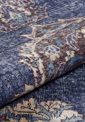 TEPPI Blues gulvtppe, m. mnster, rektangulr - multifarvet polyester (230x330)