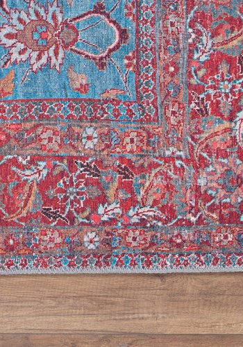 TEPPI Blues gulvtppe, m. mnster, rektangulr - multifarvet polyester (210x310)