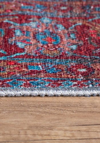 TEPPI Blues gulvtppe, m. mnster, rektangulr - multifarvet polyester (210x310)