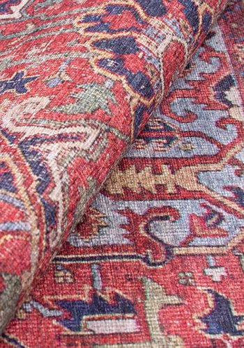 TEPPI Blues gulvtppe, m. mnster, rektangulr - multifarvet polyester (210x310)