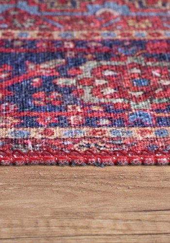 TEPPI Blues gulvtppe, m. mnster, rektangulr - multifarvet polyester (210x310)