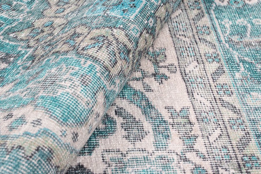 TEPPI Blues gulvtppe, m. mnster, rektangulr - multifarvet polyester (210x310)