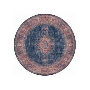 TEPPI Blues teppe, m mnster, rundt - flerfarget polyester (150)