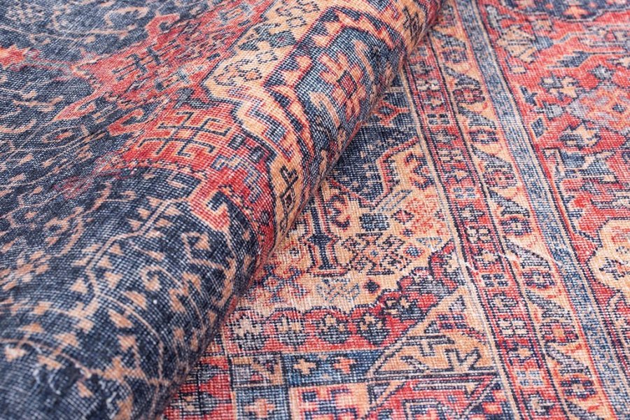 TEPPI Blues gulvtppe, m. mnster, rektangulr - multifarvet polyester (210x310)