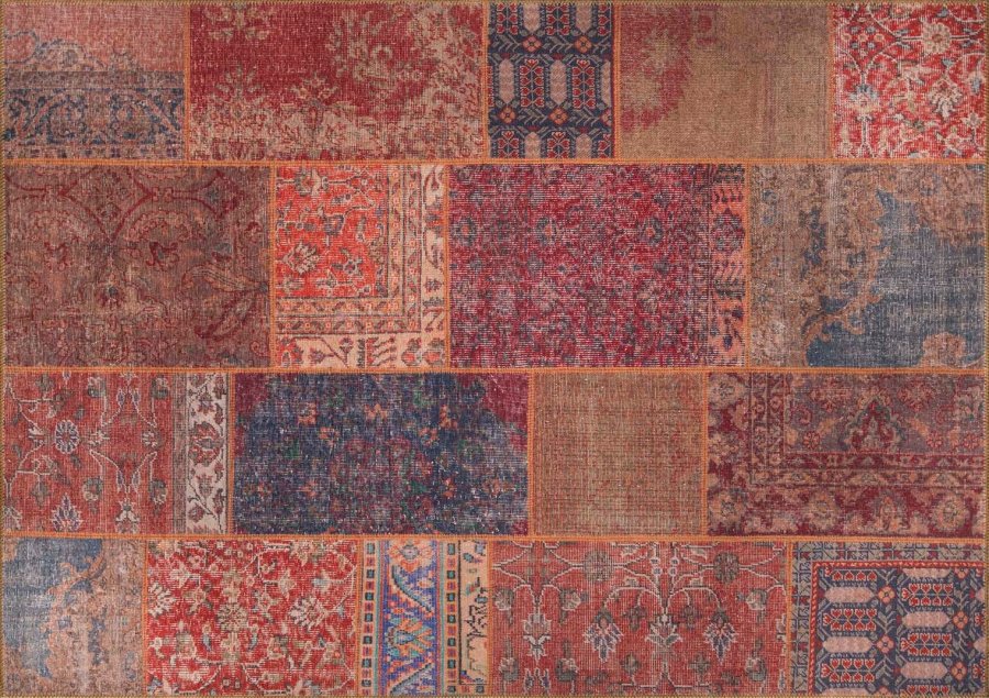 TEPPI Jazz gulvtppe, m. mnster, rektangulr - multifarvet polyester (150x230)