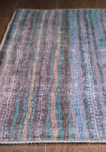 TEPPI Funk gulvtppe, m. mnster, rektangulr - multifarvet polyester (230x330)