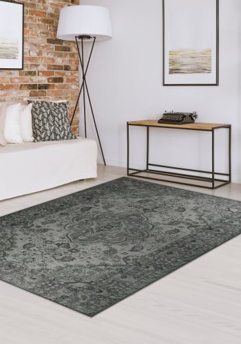 TEPPI Blues gulvtppe, m. mnster, rektangulr - multifarvet polyester (210x310)