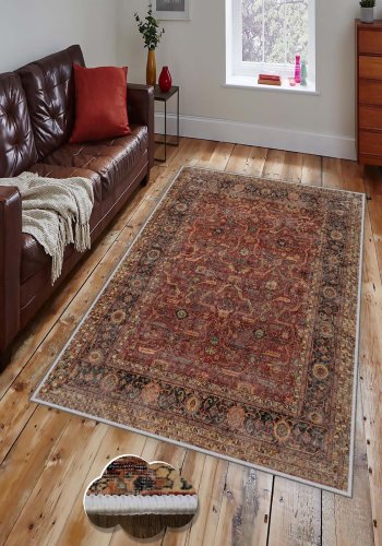 TEPPI Hmnt685 gulvtppe, rektangulr - multifarvet polyester (60x100)