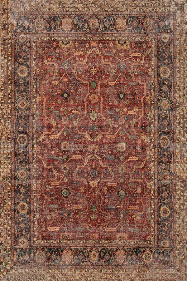 TEPPI Hmnt685 gulvtppe, rektangulr - multifarvet polyester (60x100)