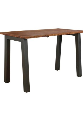 FURBO rektangulrt spisebord - naturlig akasietre og grtt metall (180x90)