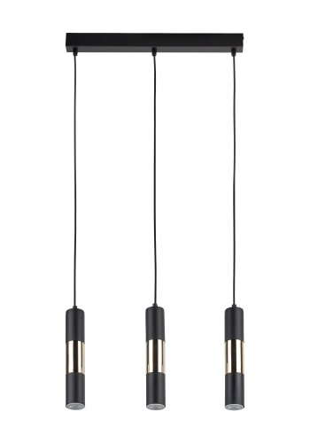 TK Vivien taklampe, m. 3 skjermer - gull og svart metall