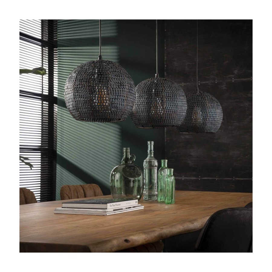 FURBO taklampe, m. 3 skjermer - slvjern