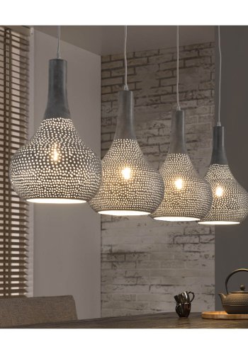 FURBO taklampe, m. 4 lamper - gr jern