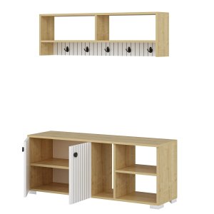 FUNZI LIVING Sarandon entrést, m. hattehylde og skoskab - hvid og safir melamin