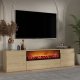 FUNZI LIVING Elodi Fireplace - TV-bord i safir ek