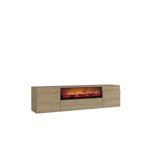 FUNZI LIVING Elodi Fireplace - TV-bord i safir ek