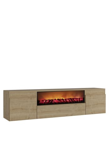 FUNZI LIVING Elodi Fireplace - TV-bord i safir ek