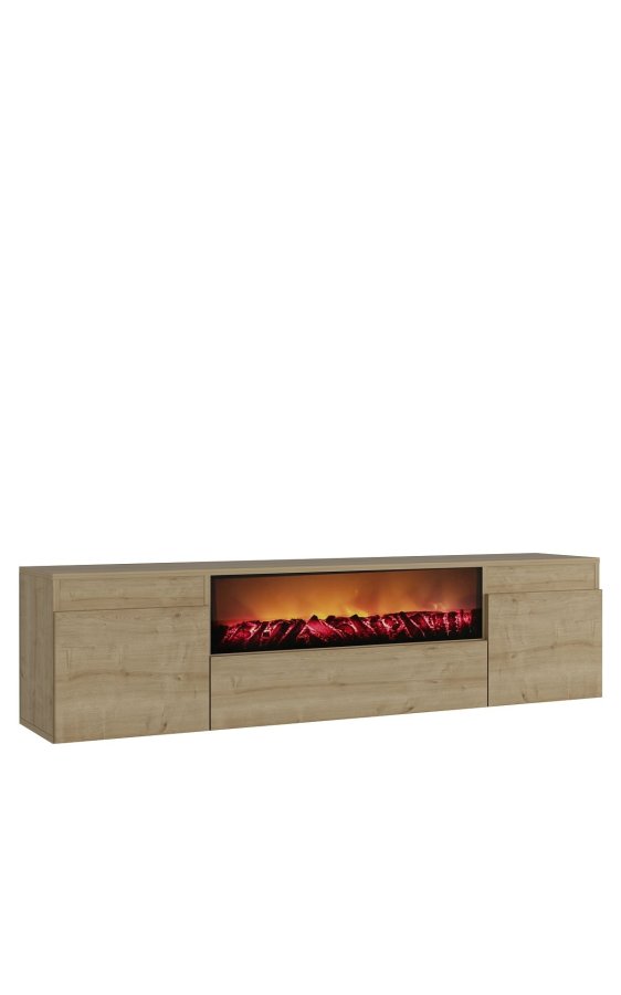 FUNZI LIVING Elodi Fireplace - TV-bord i safir ek