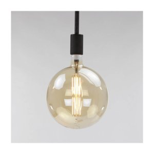 FURBO rund LED-lampa - bärnstensfärgad glas