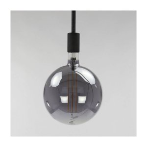 FURBO rund LED-lampa - grtt glas