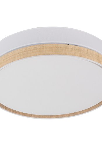 
TK Paglia taklampe - hvitt stoff og naturflett
