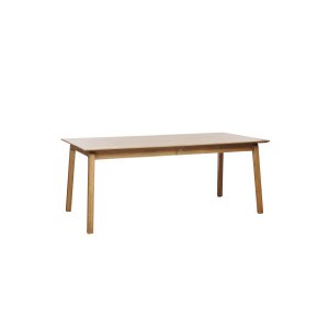 Bari matbord, m. fj&auml;rilsbordsskiva - naturlig ekfan&eacute;r och ektr&auml; (95x190-290)