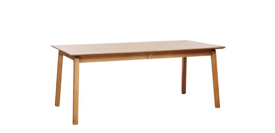 Bari matbord, m. fj&auml;rilsbordsskiva - naturlig ekfan&eacute;r och ektr&auml; (95x190-290)